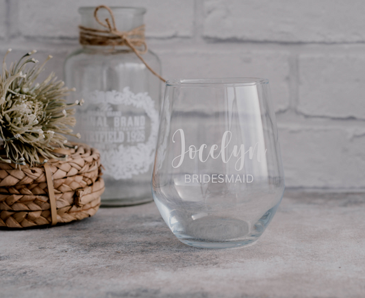 Etched Wine Glasses