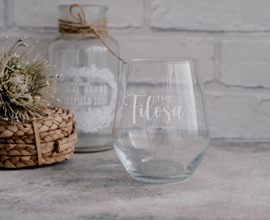 Etched Wine Glasses